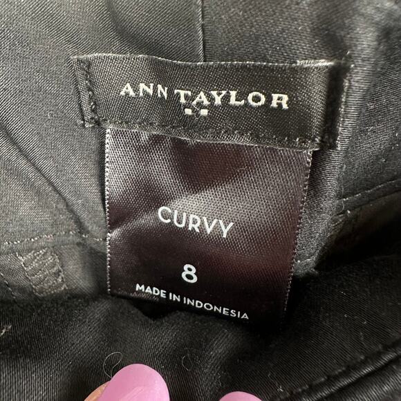 Ann Taylor Shorts Curvy Fit Bermuda Flat Front Stretch Black Sz 8 Classic Preppy - Picture 6 of 8